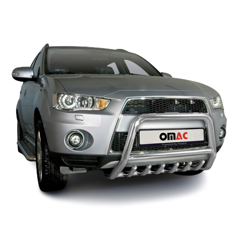 Protezione anteriore per Mitsubishi Outlander 2010-2012 acciaio ABE argento