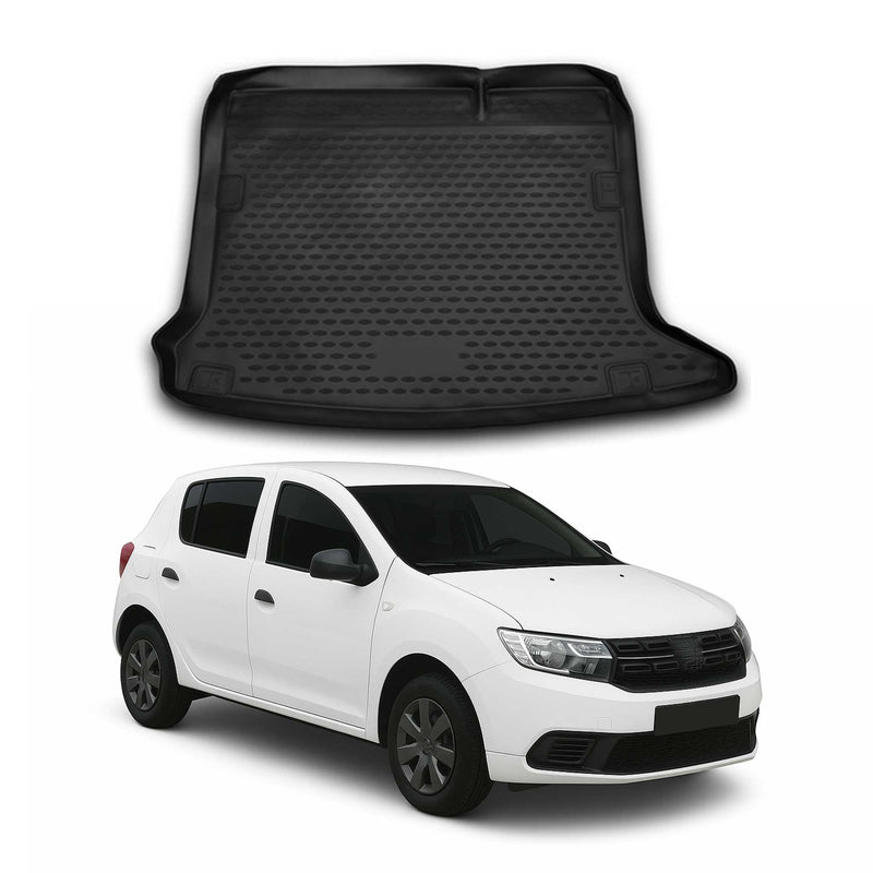 Tappetino per bagagliaio per Dacia Sandero 2012-2020 in gomma TPE Nero