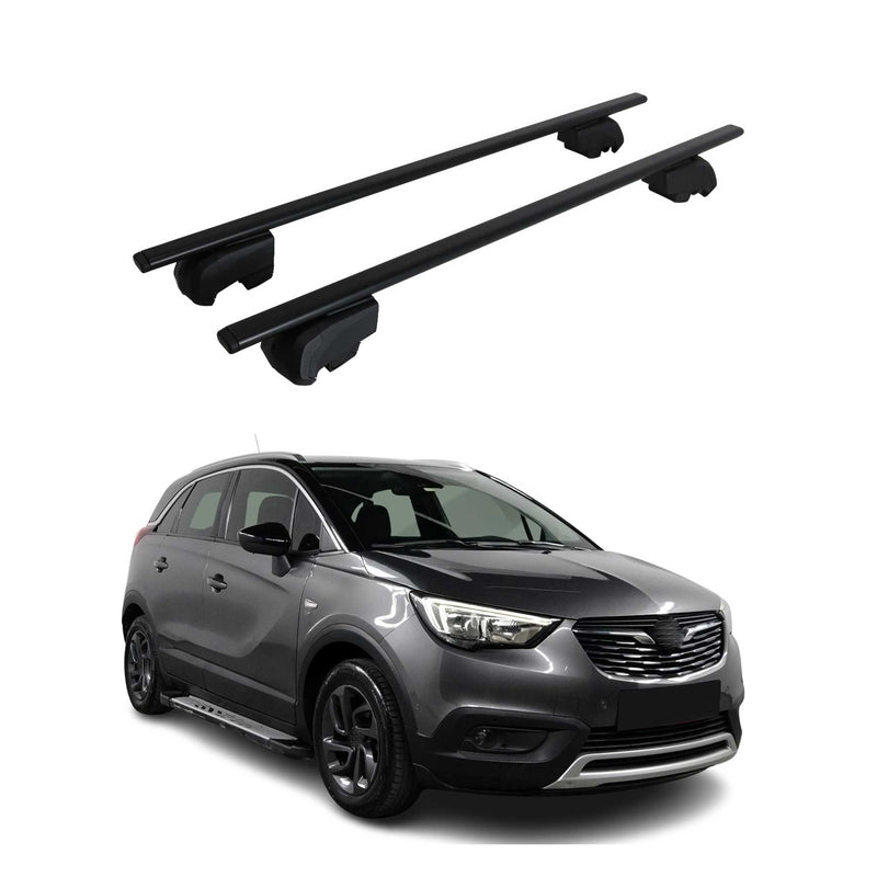 Portapacchi da tetto per Opel Vauxhall Crossland X 2017-2021 ABE Nero