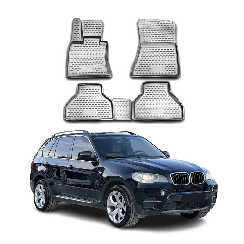 2006-2013 BMW X5 E70 Fußmatten TPE Grau 4 tlg