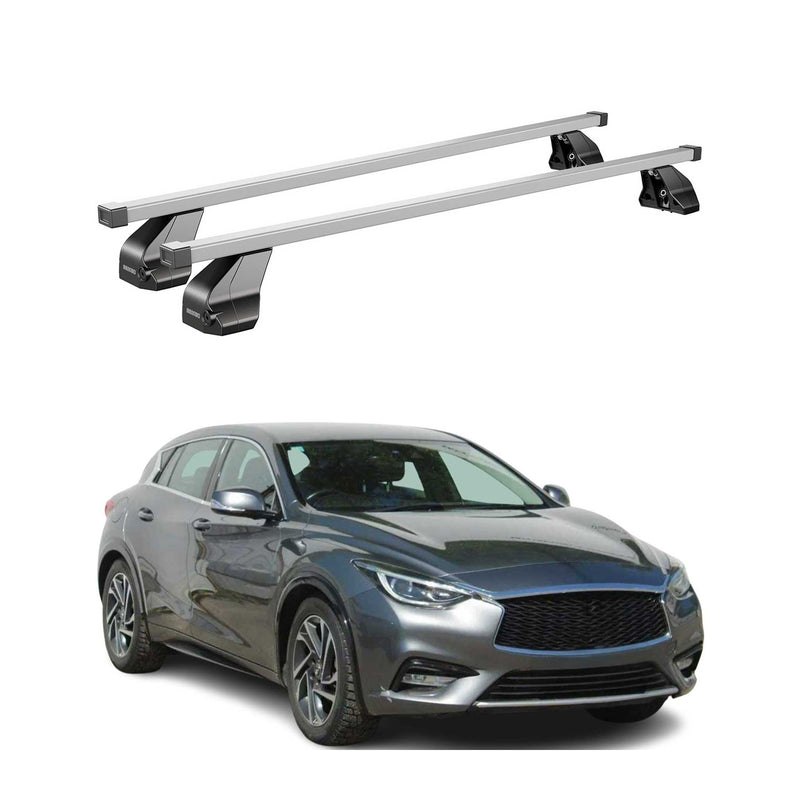 Portapacchi in acciaio Menabo per Infiniti Q30 2015-2019, acciaio argento, 2x