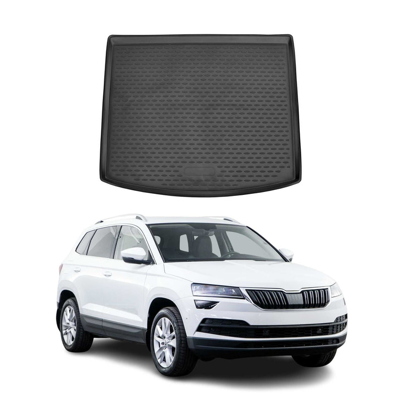 Tappetino per bagagliaio in gomma TPE per Skoda Karoq 2017-2021, nero