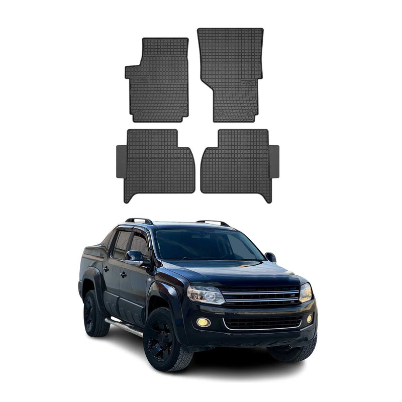 Tappetini in gomma neri per VW Amarok 2009-2022, 4 pezzi.
