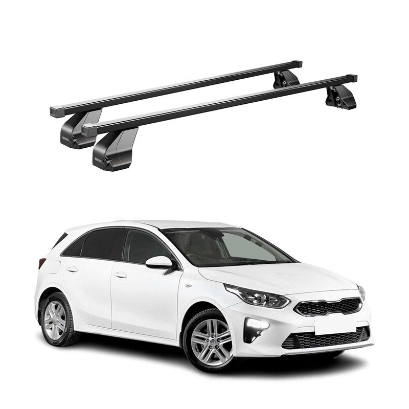 Portapacchi in acciaio Menabo per Kia Ceed 2018-2025 nero 2 pezzi