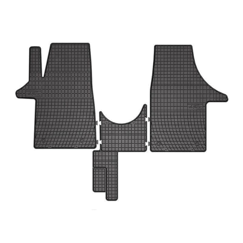 Tappetini in gomma neri per VW T6 T6 .1 Transporter 2015-2024, 3 pezzi.