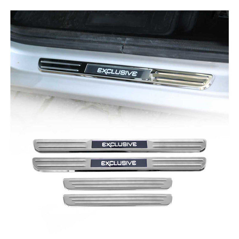 Soglie porte Exclusive per Renault Zoe 2012-2022 in acciaio inox 4x