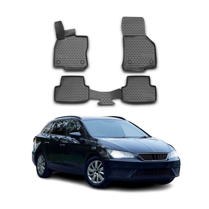 Tappetini Seat Leon 2012-2020 TPE Nero 4 pezzi