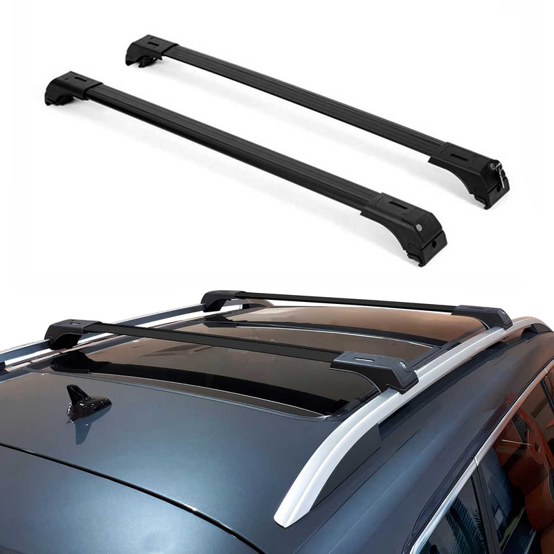 Portapacchi in alluminio per Seat Ibiza Combi 2012-2017 Nero 2x