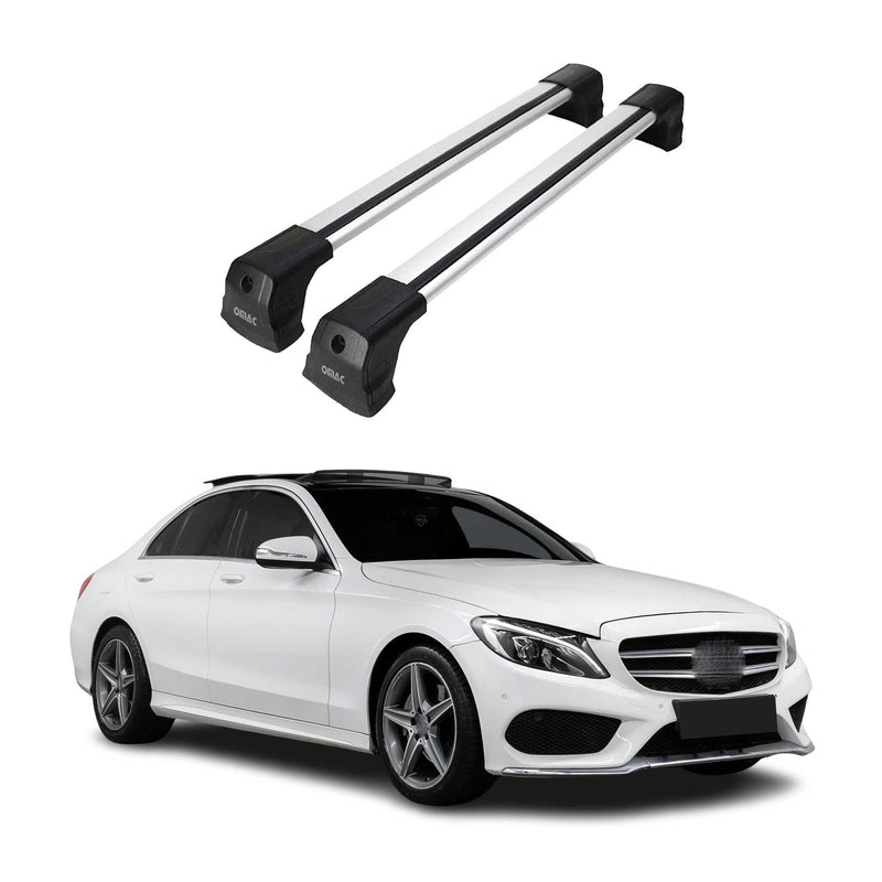 Dachträger Gepäckträger für Mercedes C Klasse W205 2014-2021 Aluminium Grau