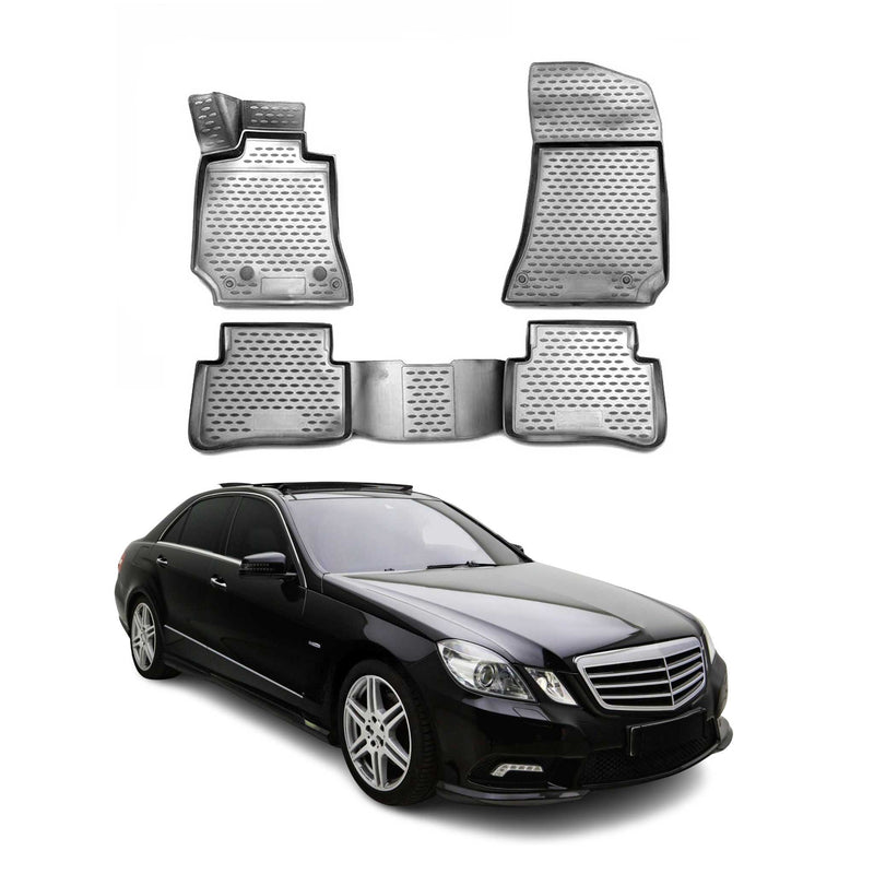2013-2016 Mercedes W212 Fußmatten TPE Grau 4 tlg