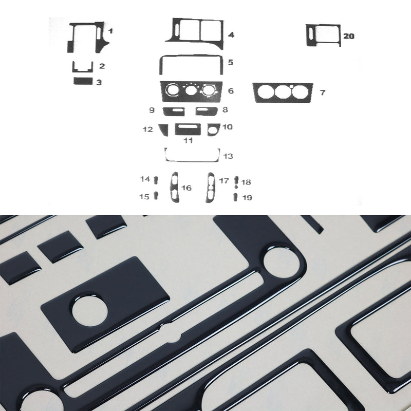 Decorazione interna abitacolo per Opel Vectra B 1998-2002 look Piano Black 20 pezzi