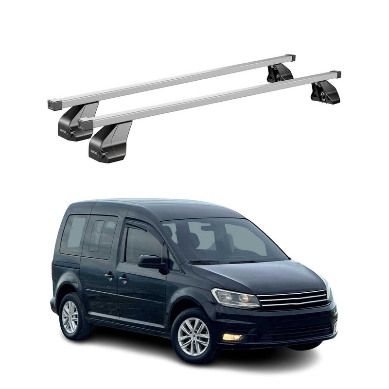 Portapacchi in acciaio Menabo per VW Caddy 2015-2020, 2 pezzi, colore argento