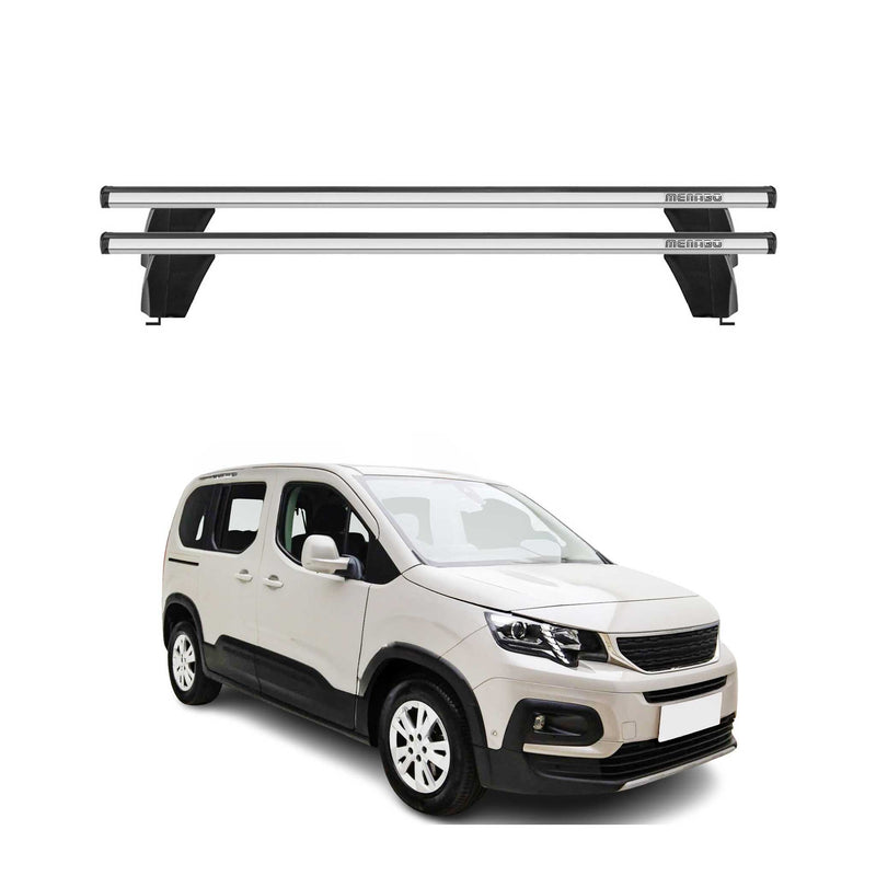 Barre portatutto Menabo per Peugeot Rifter 2018-2025 ABE grigio alluminio