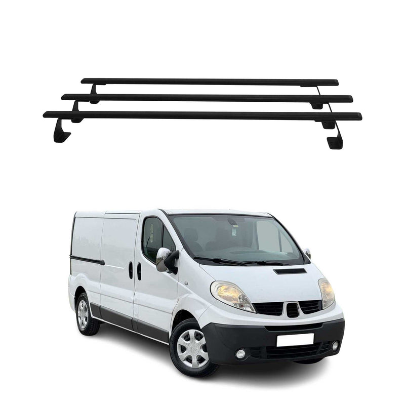 Portapacchi da tetto con barre portatutto per Nissan Primastar 2001-2014 in acciaio, 3 pezzi.