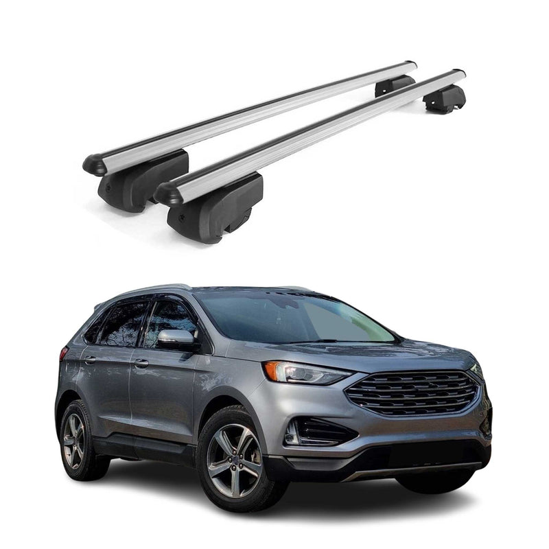 Dachträger Gepäckträger für Ford Edge 2015-2023 ABE Aluminium Grau 2x