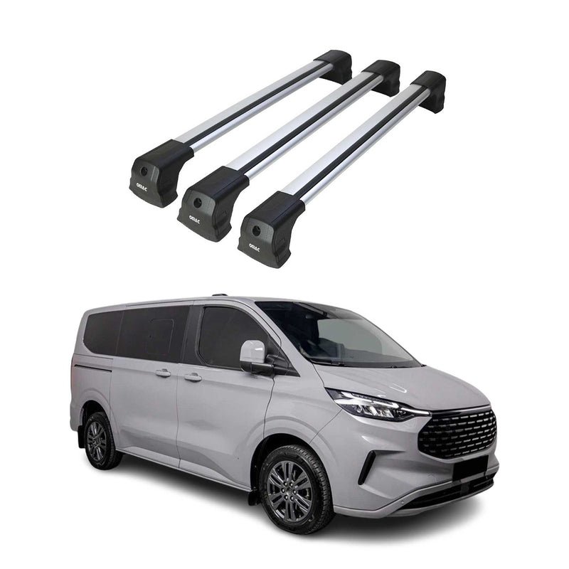 Dachträger Grundträger für Ford Transit Tourneo Custom 2023-2025 Alu Silber 3x