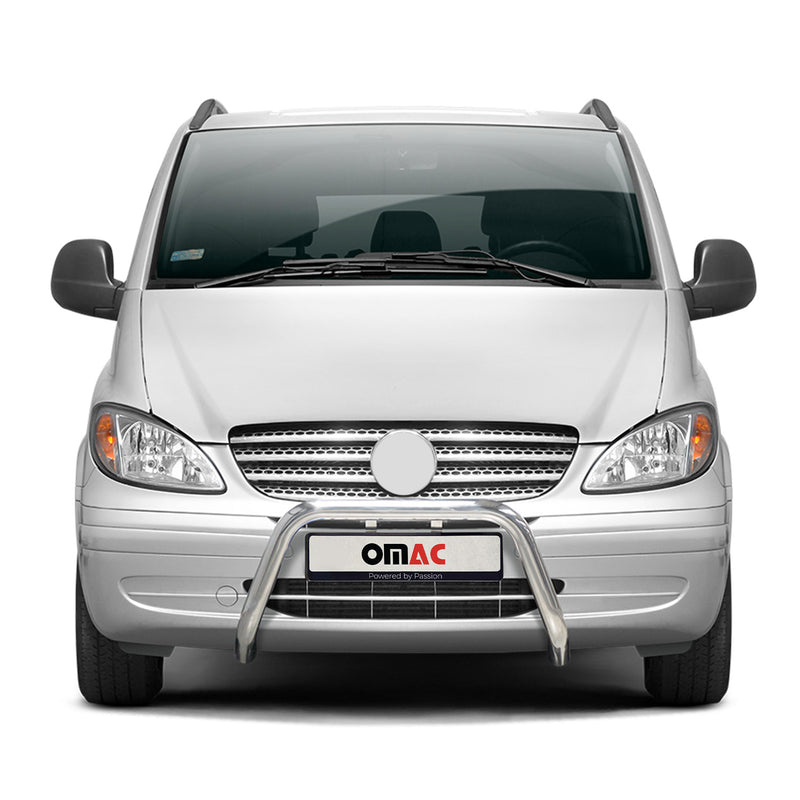 Protezione anteriore in acciaio per Mercedes Vito W639 2003-10 ABE ø63 Argento