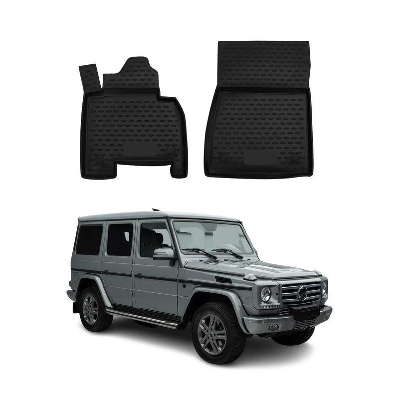 Tappetini anteriori in gomma neri per Mercedes G W463 2007-2018, 2 pezzi