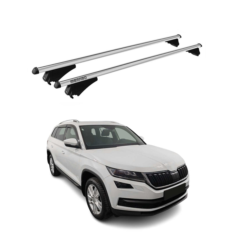 Portapacchi Menabo per Skoda Kodiaq 2017-2019 alluminio argento 2x