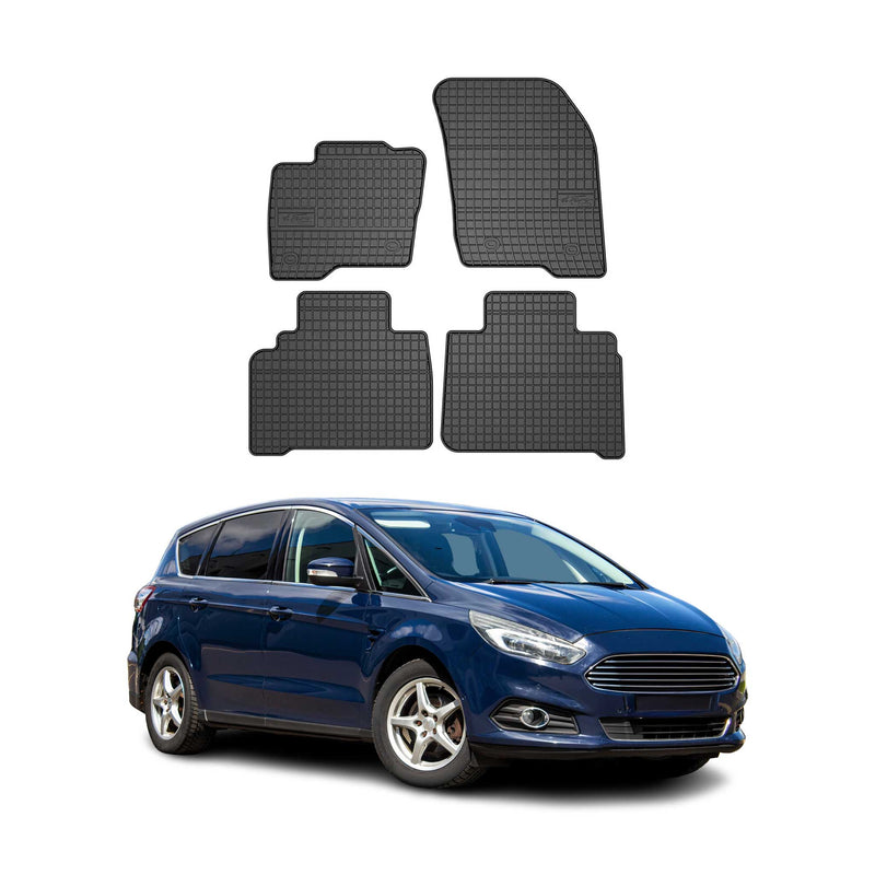 Tappetini in gomma neri per Ford S-Max 2015-2024, 4 pezzi
