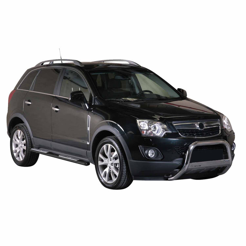 Minigonne laterali in acciaio inox per Opel Antara 2011-2015 Nero