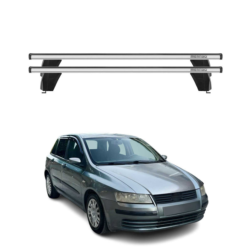 Menabo Dachträger Grundtäger für Fiat Stilo 2001-2010 5tür 75kg Alu Silber 2 tlg