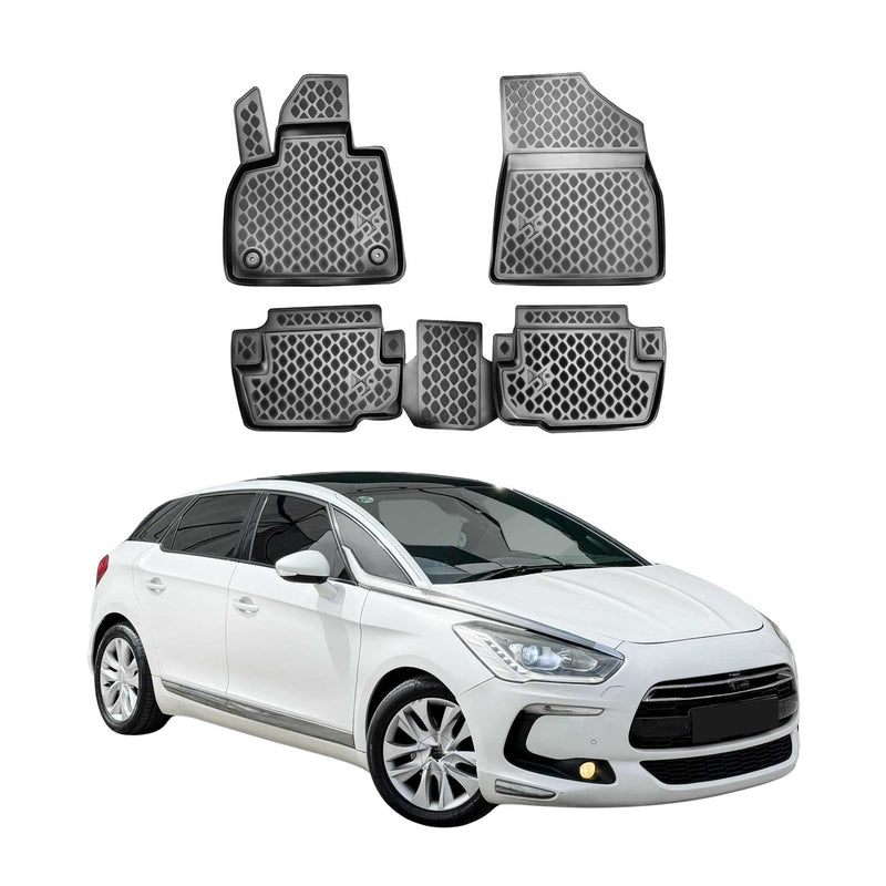 Tappetini Citroen DS5 2011-2021 in TPE Nero 4 pezzi