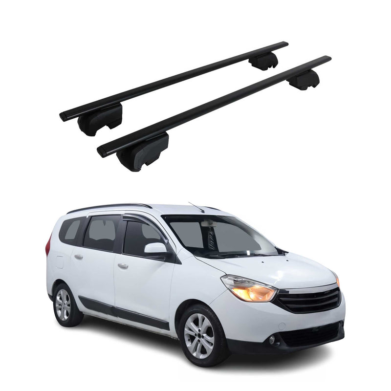Portapacchi da tetto per Dacia Lodgy 2012-2023, portapacchi base ABE nero 2x