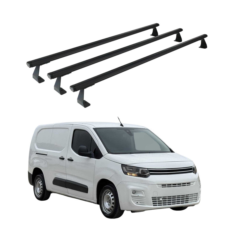 Portapacchi da tetto per Citroen Berlingo 2018-2025 Alluminio Nero 3 pezzi