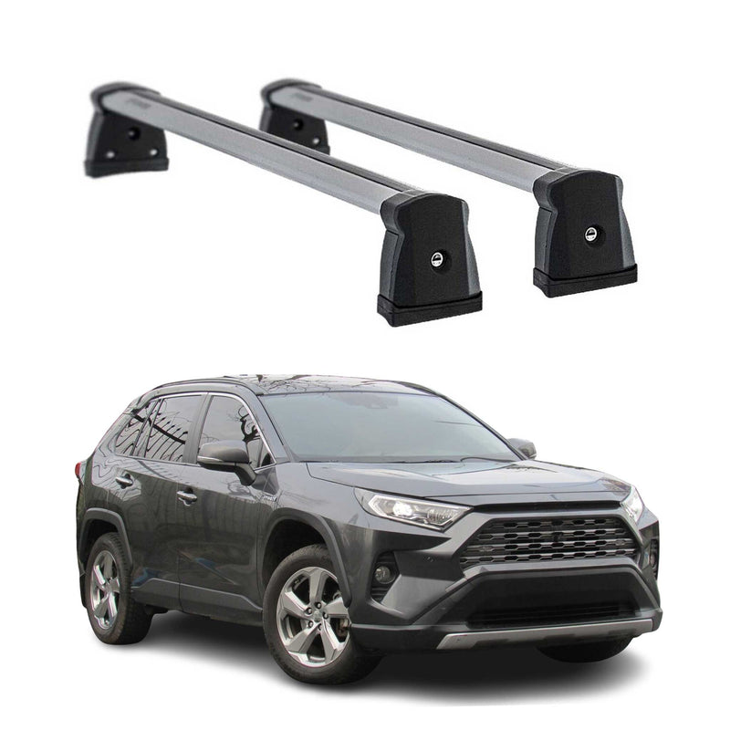 Base portapacchi Menabo per Toyota RAV4 2018-2025, barra trasversale in alluminio grigio