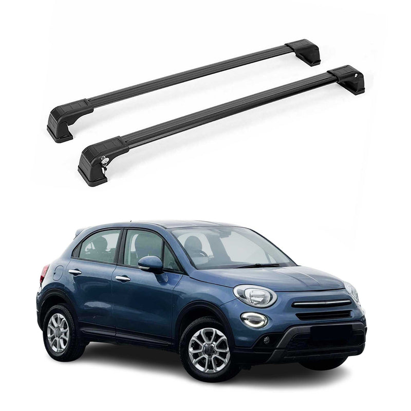 Portapacchi base portatutto in alluminio per Fiat 500X 2014-2025 Nero 2x