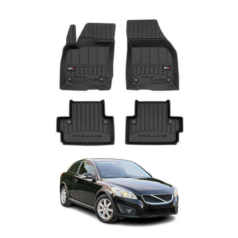 Tappetini per Volvo C30 2006-2013 in TPE nero, 4 pezzi