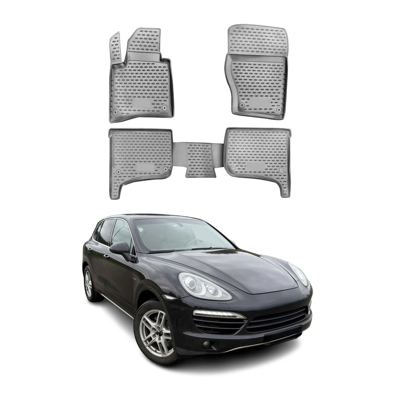 Tappetini Porsche Cayenne 2010-2016 in TPE grigio, 4 pezzi