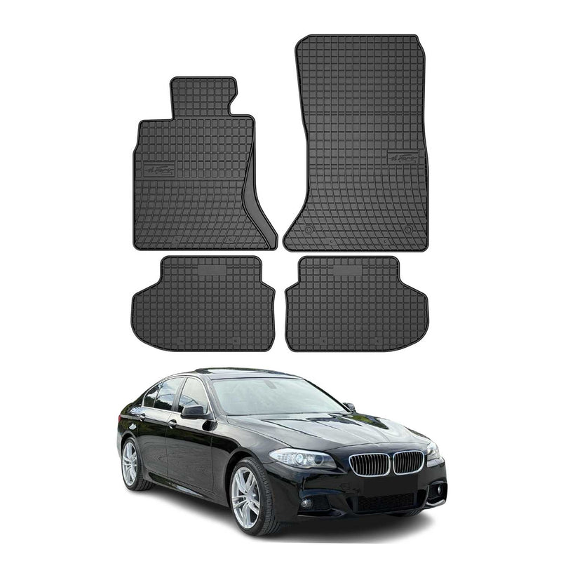 Tappetini in gomma neri per BMW Serie 5 F10 F11 xDrive 2013-2017, 4 pezzi