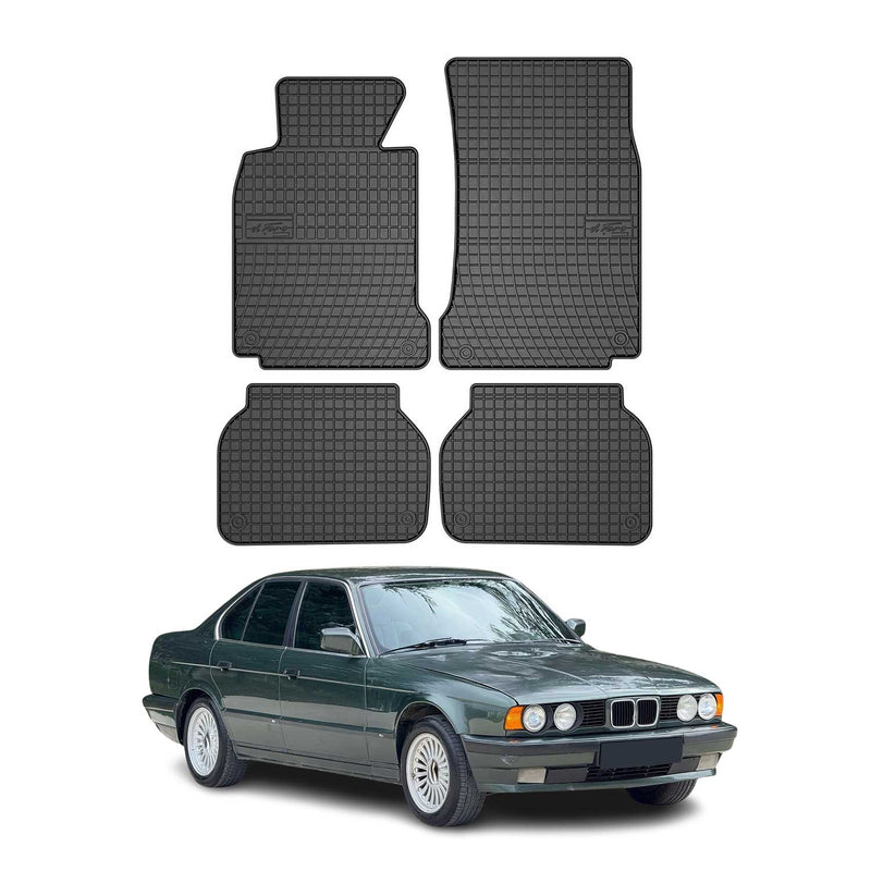 Tappetini in gomma neri per BMW Serie 5 Berlina Touring E39 1995-2003, 4 pezzi