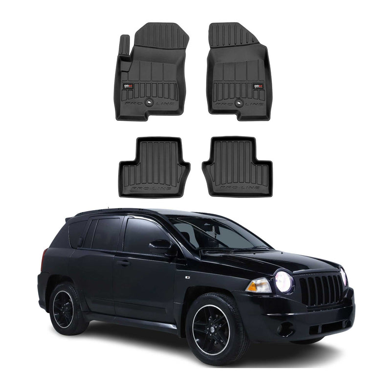 Tappetini in TPE neri per Jeep Compass MK49 / Patriot 2006-2017, 4 pezzi