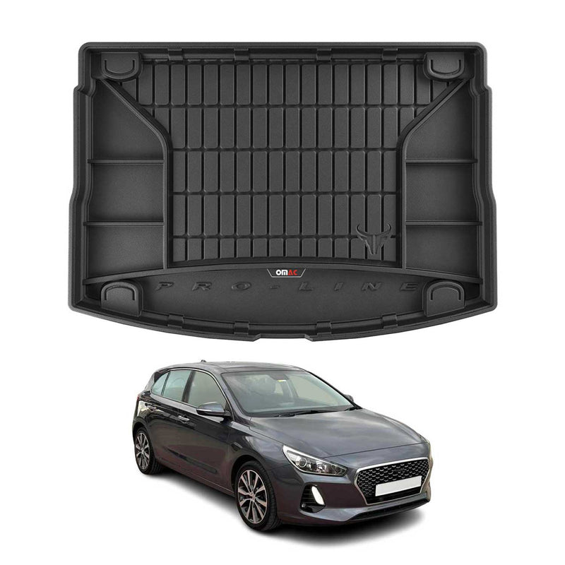 Vassoio portabagagli in gomma OMAC per Hyundai i30 2017-2020, vassoio portabagagli in TPE, nero