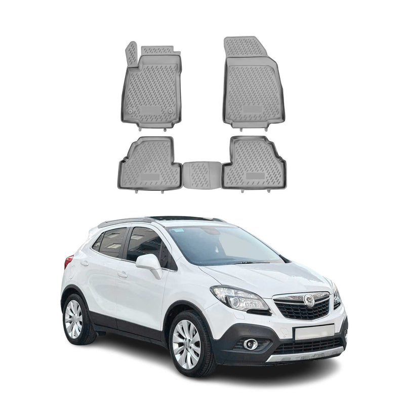 Tappetini Opel Mokka 2012-2019 in TPE grigio 4 pezzi