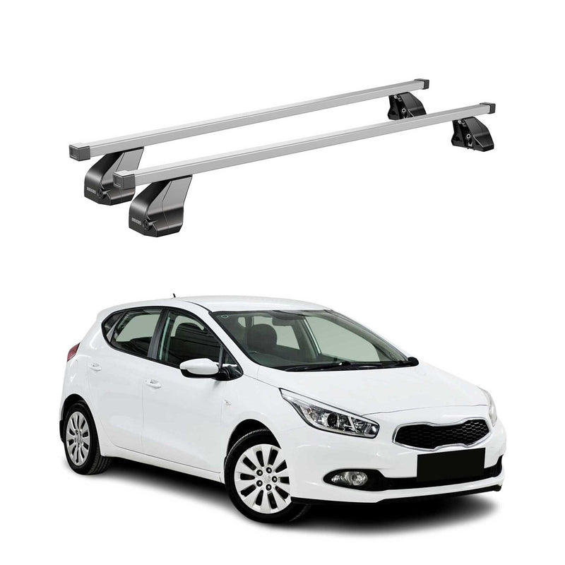 Portapacchi in acciaio Menabo per Kia Ceed 2012-2018, 2 pezzi, colore argento