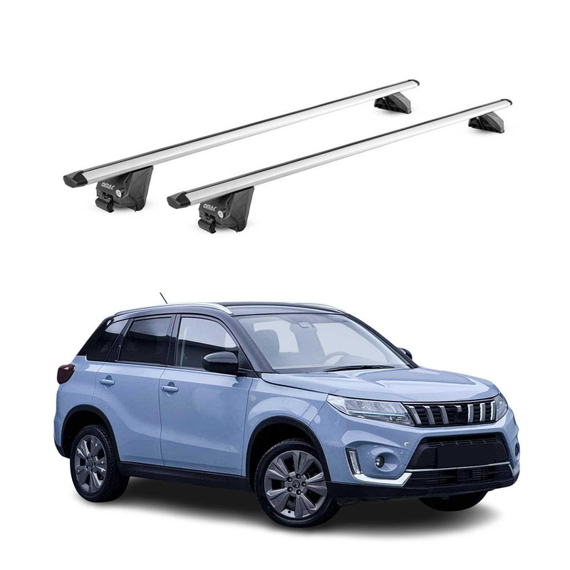 Portapacchi da tetto per Suzuki Vitara LY 2015-2025 grigio alluminio 2 pezzi ABE