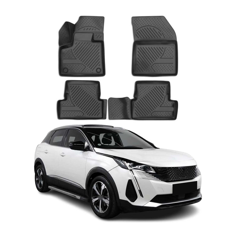 Tappetini Peugeot 3008 2016-2020 TPE Nero 4 pezzi