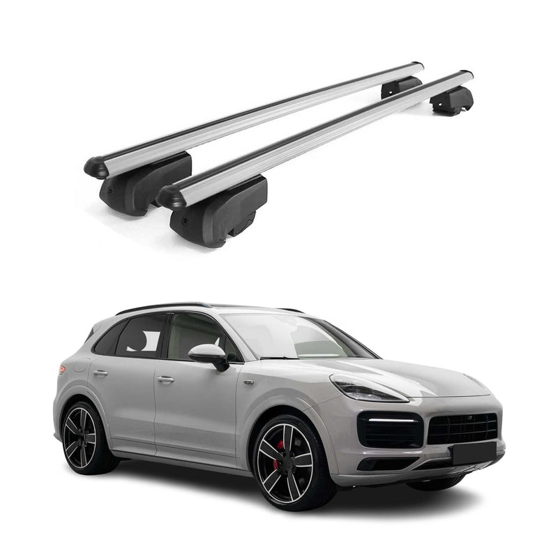 Portapacchi da tetto per Porsche Cayenne 2018-2023 ABE grigio alluminio 2x