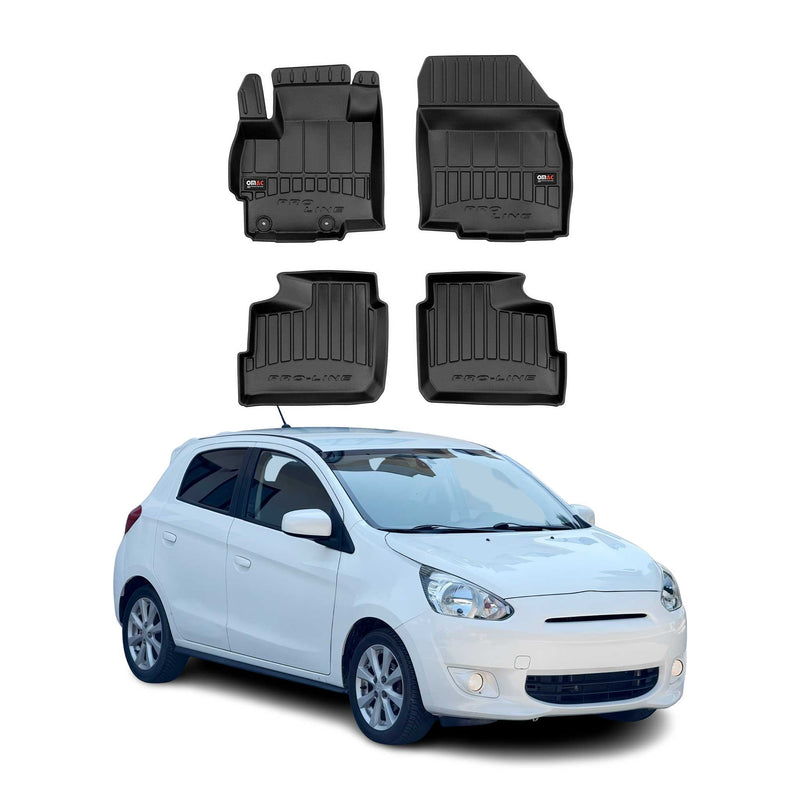 Tappetini Mitsubishi Space Star 2013-2025 in TPE nero, 4 pezzi