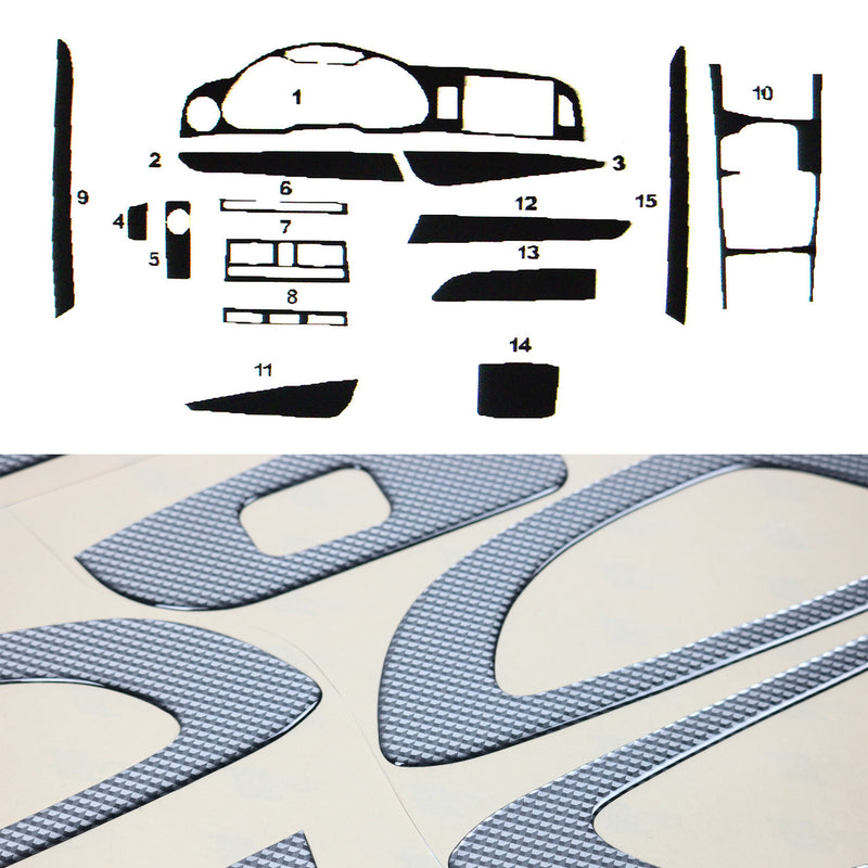 Innenraum Dekor Cockpit für Audi A6 C6 2008-2011 Carbon Optik 15tlg
