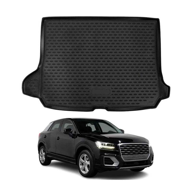 Kofferraummatte Kofferraumwanne für Audi Q2 2017-2025 Gummi TPE Schwarz