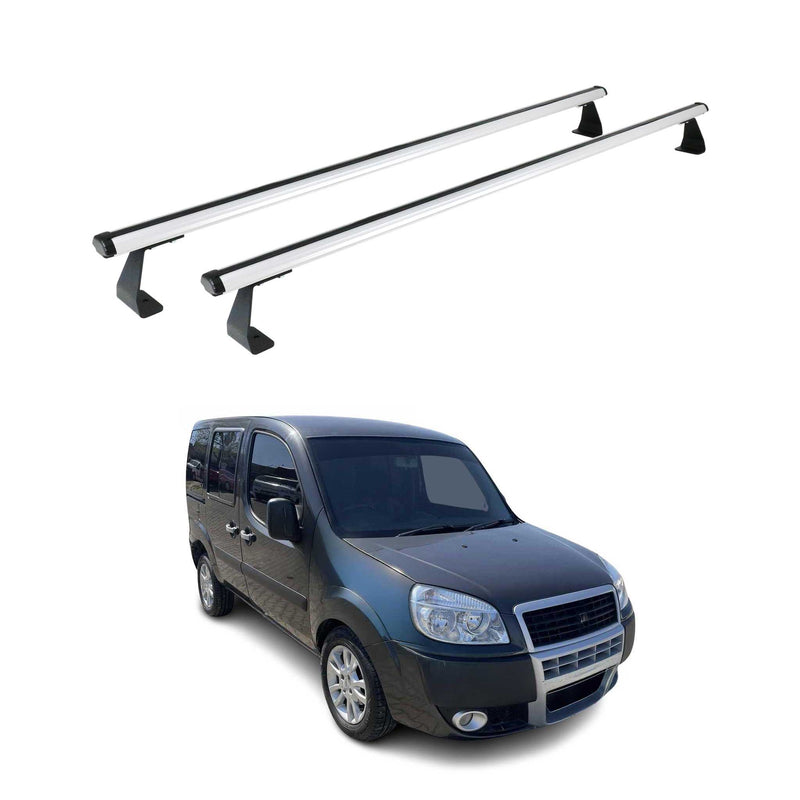 Portapacchi portatutto portapacchi per Fiat Doblo 2000-2010 alluminio argento 2 pezzi