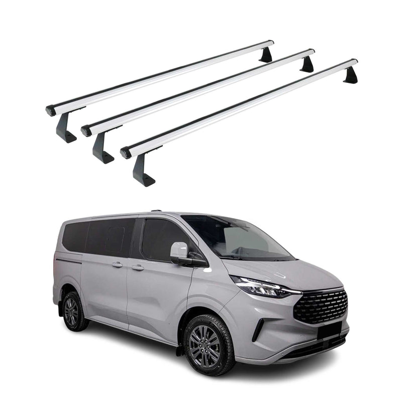 Dachträger Gepackträger für Ford Transit Tourneo Custom 2023-2025 Alu Silber 3x