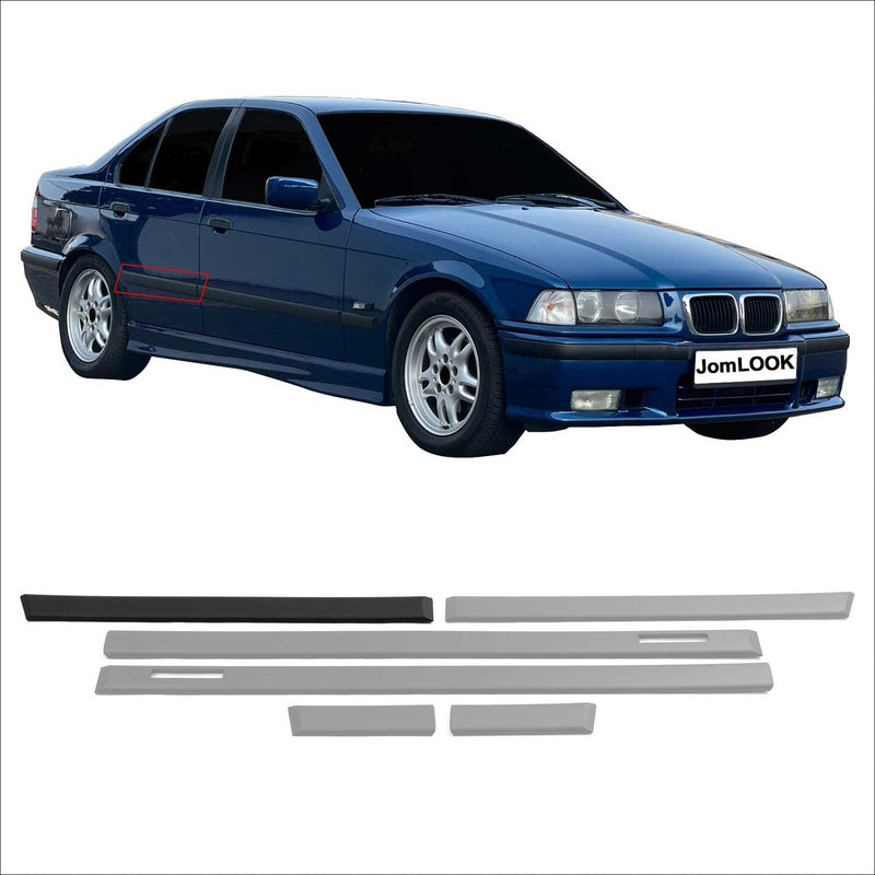Modanature laterali JOM per porte BMW Serie 3 E36 Limo Touring nere 6 pezzi