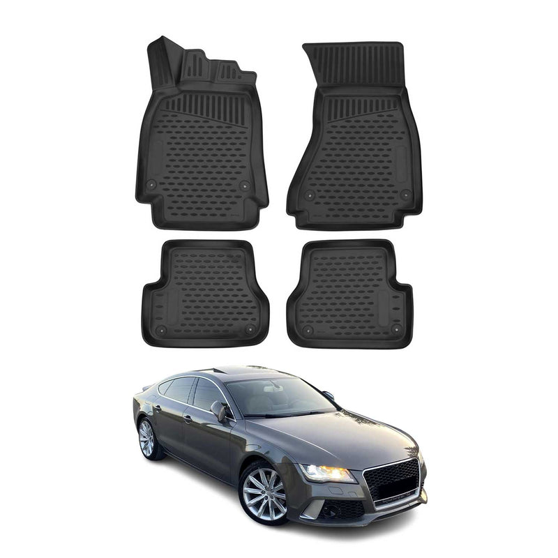 2010-2017 Audi A7 Sportback Fußmatten TPE Schwarz 4 tlg