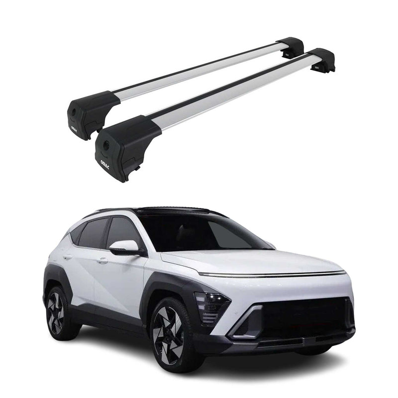 Base portapacchi per Hyundai Kona 2 2023-2025 Alu ABE Silver 2x